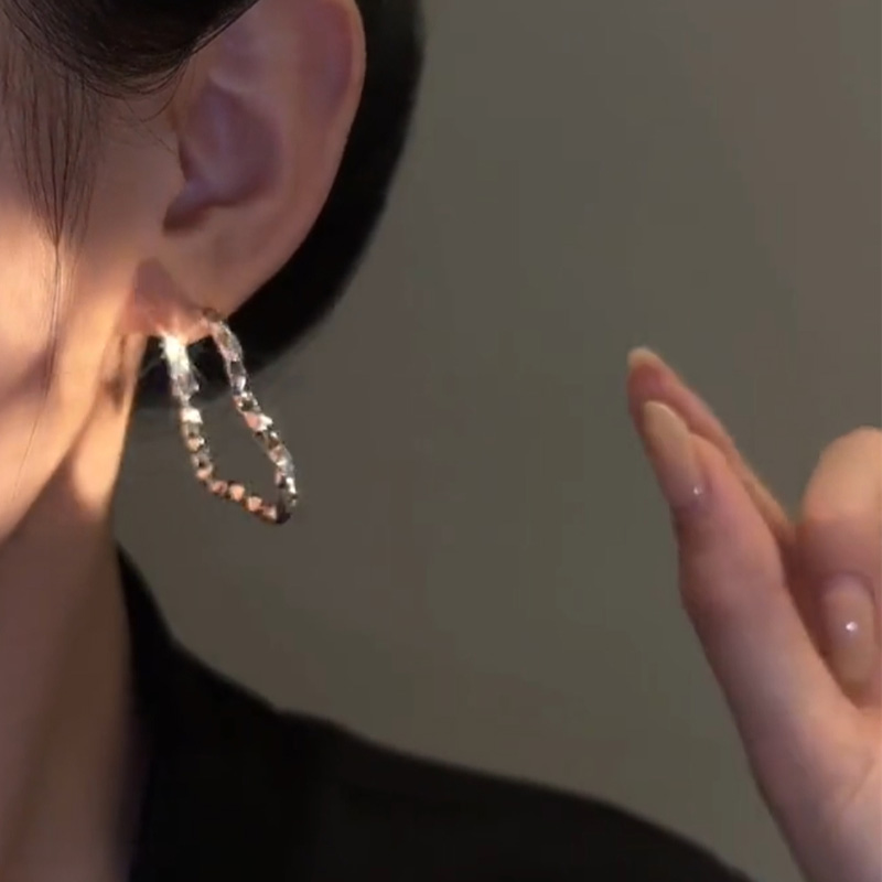 麻花愛心純銀耳環