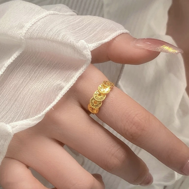 暴富招財錢幣金戒指