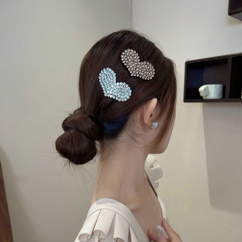名媛氣質閃鑽愛心髮夾