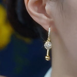 時尚鑽球滿鑽耳扣耳環