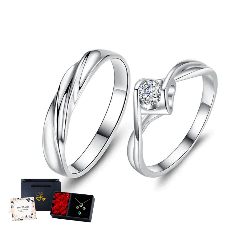 戀愛1+1 |  爱之永恒情侣开口戒指