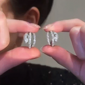 個性纏繞閃鑽蛇形耳環   