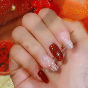 紅色平安鎖鋯石耳環