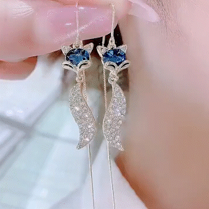 氣質精致小狐狸流蘇耳環