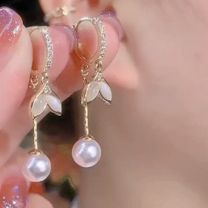 氣質魚尾珍珠流蘇耳環
