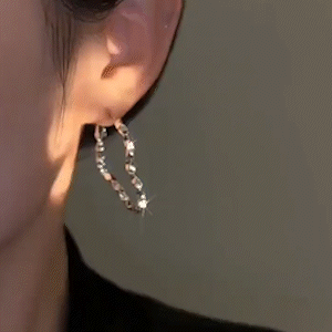 麻花愛心純銀耳環