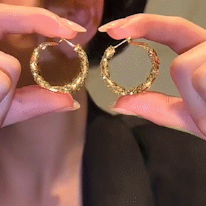 ins風金屬波浪圈圈耳環