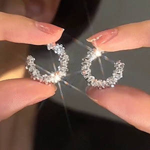 閃耀碎銀子圈圈耳環