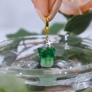 清新綠白菜時尚氣質耳環