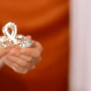 超閃樹葉高級感髮夾