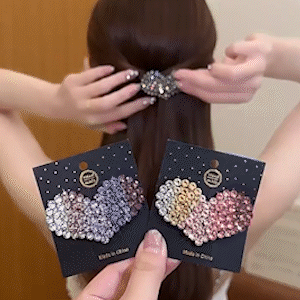 名媛氣質閃鑽愛心髮夾