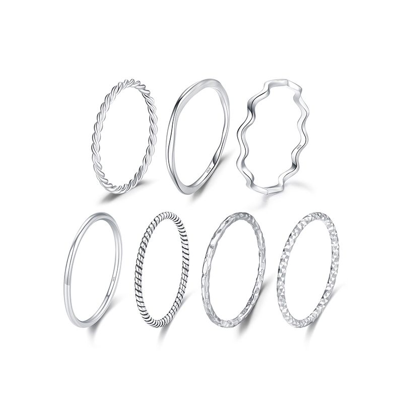 S925純銀經典簡約素圈戒指疊戴細戒