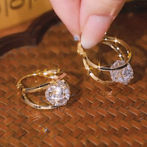 精緻鑽石圈圈耳環