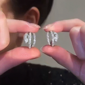 個性纏繞閃鑽蛇形耳環   