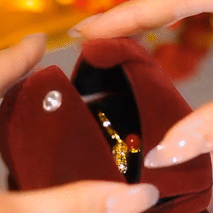 紅色珍珠花生耳環