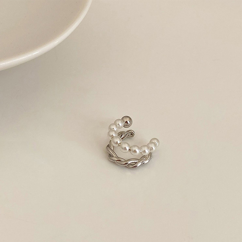 珍珠麻花耳骨夾