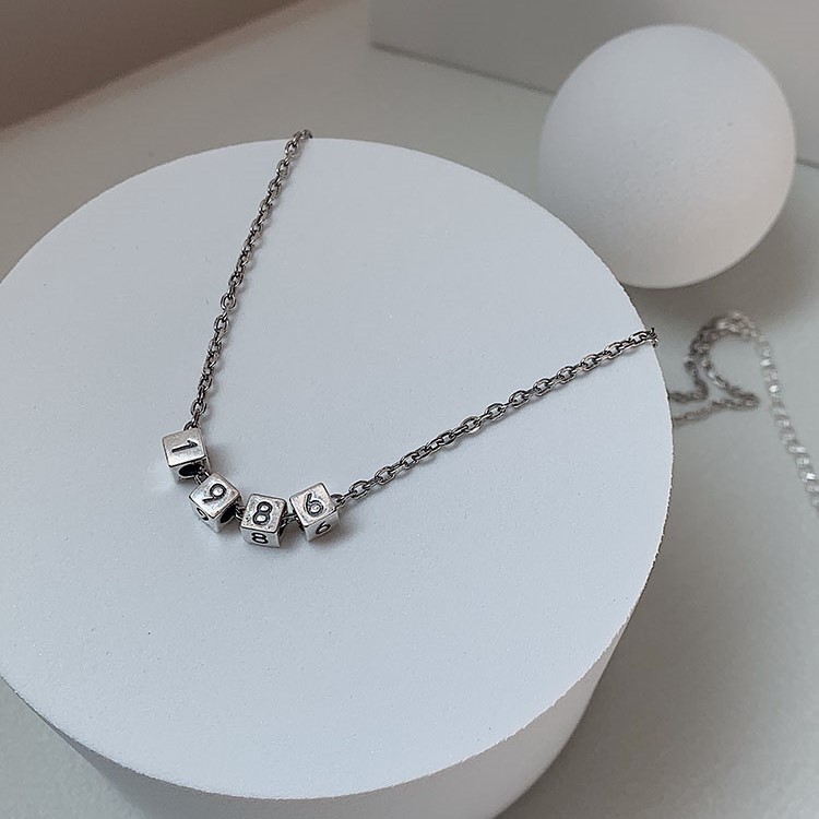 訂製款｜訂製幸運數字 復古方塊 S925純銀項錬