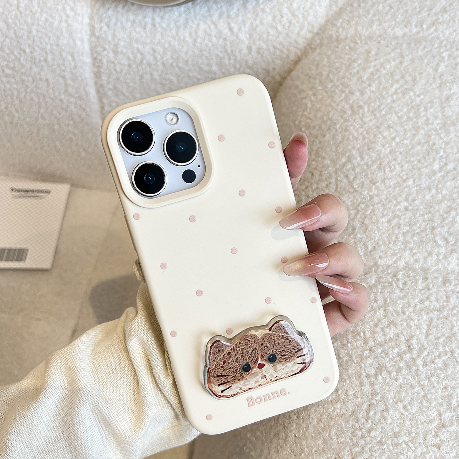 可愛卡通小貓小狗支架蘋果保護殼