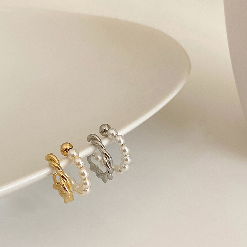 珍珠麻花耳骨夾