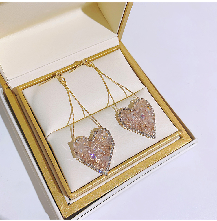 925銀愛心水晶耳環  