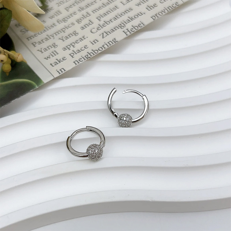 氣質小鑽球耳圈耳環