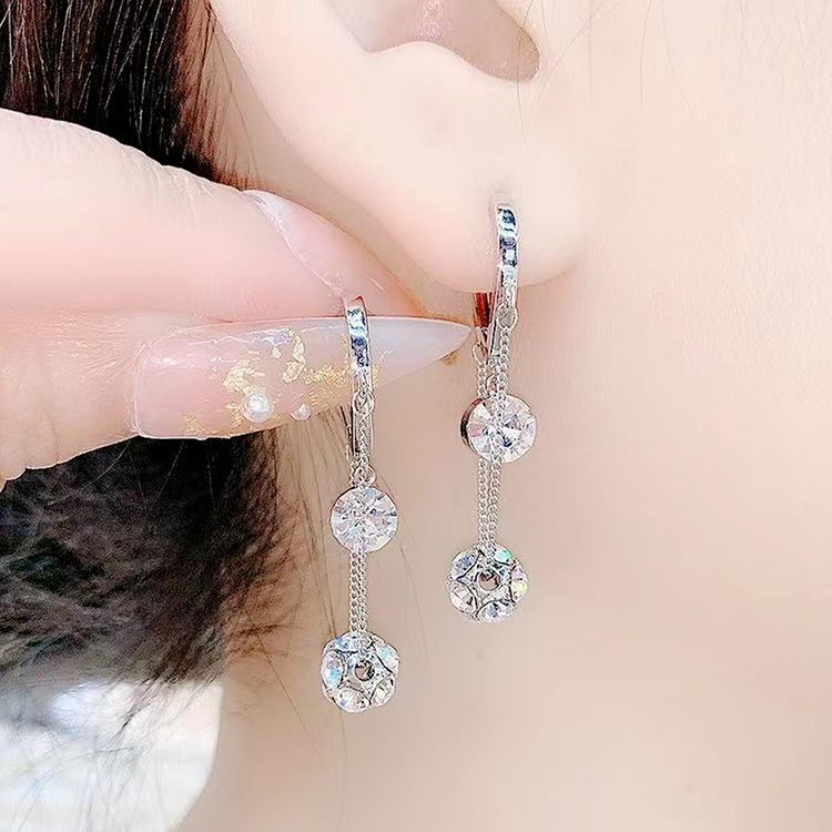 告白氣球鋯石耳扣耳環-FANYIACC