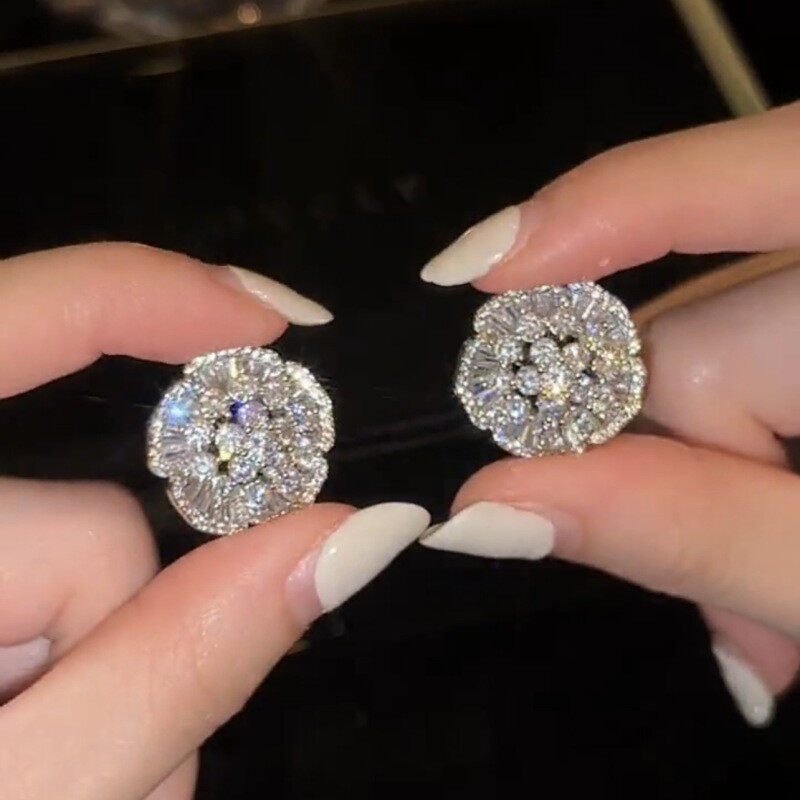 爆閃玫瑰花氣質耳環