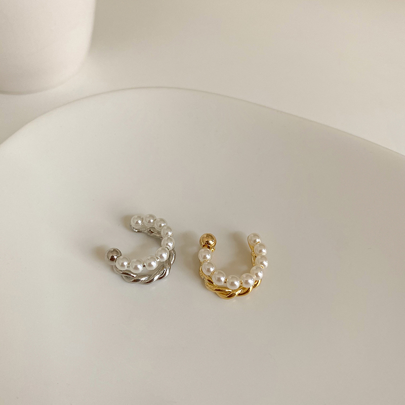 珍珠麻花耳骨夾