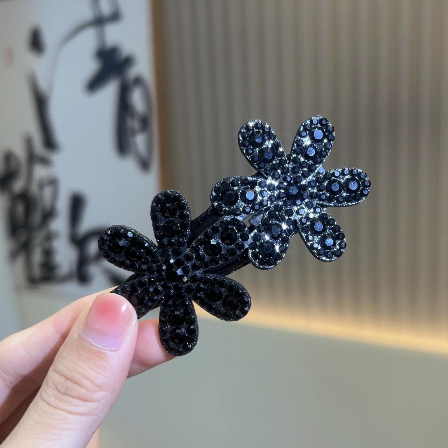 氣質少女閃閃花朵髮夾