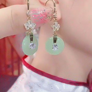 古風平安扣圓形耳環