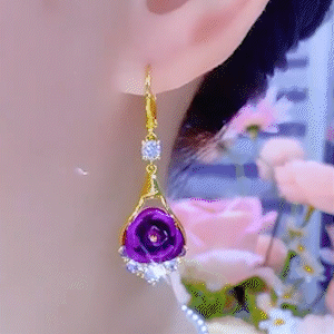 輕奢設計感黃玫瑰耳環