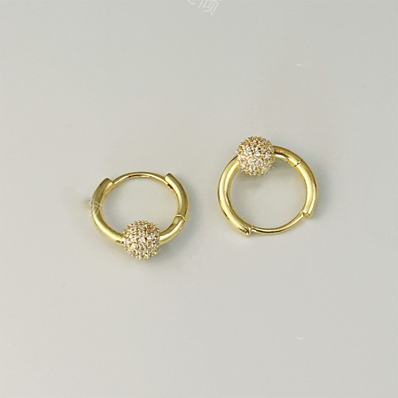 氣質小鑽球耳圈耳環