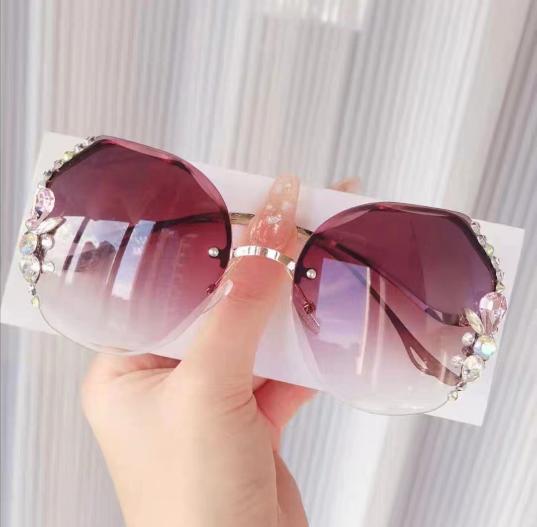 寶石漸變女士太陽鏡 滿鑲鑽 五色任選
