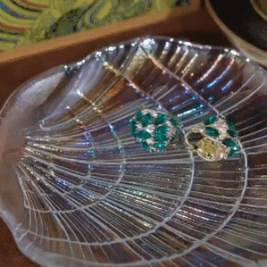 藍色滿鑽提籃耳環