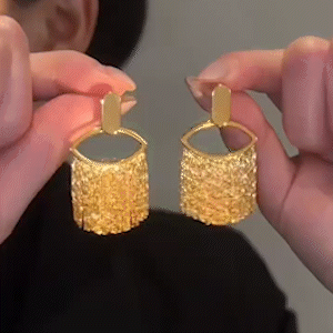 精緻復古金色流蘇耳環