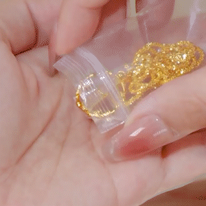 碎銀子竹節玉石項錬