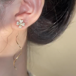 輕奢四葉草流蘇耳線