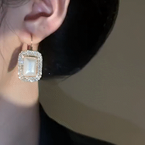 方塊鋯石高級感耳環