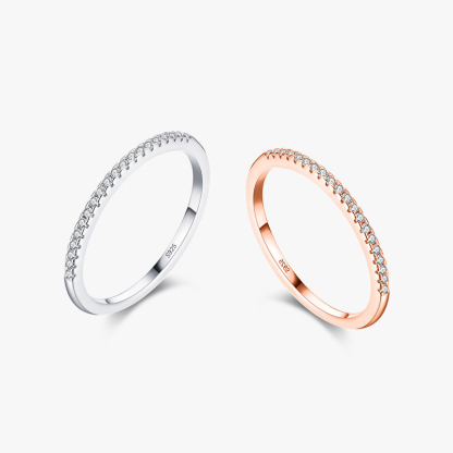 純銀設計感排鑽個性戒指