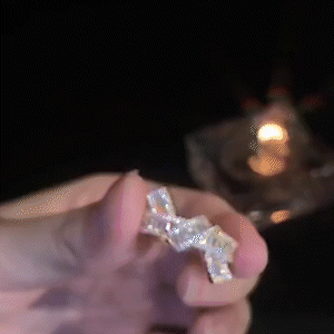 新款粉鑽蝴蝶結戒指 