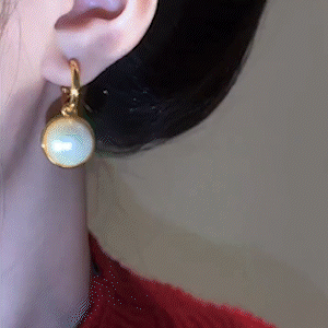 雙顆滿鑽珍珠耳環  