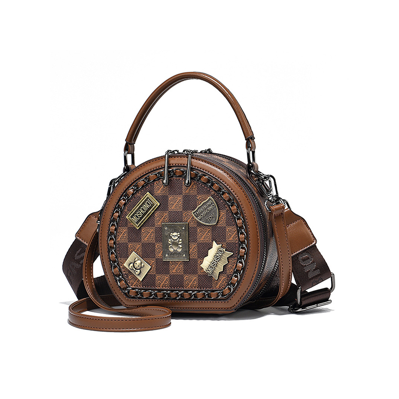handbag 熊印章包包時尚單邊真皮女士斜挎手提包