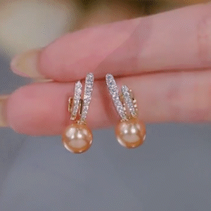 香檳色氣質珍珠耳環