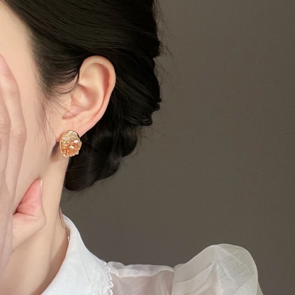 「橘子海」水晶橘子糖氣質耳環