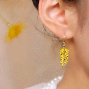 金色麥穗輕奢耳環