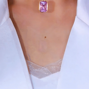 紫色方形水晶吊墜項鍊