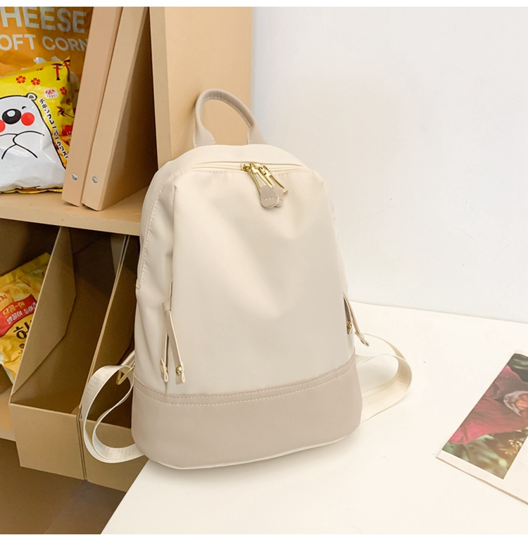 時尚輕便牛津布配真皮雙肩包