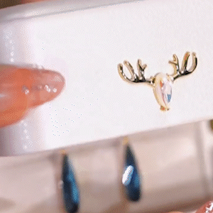 藍色水晶流蘇耳環           