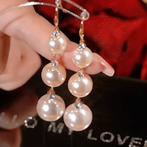 長款個性珍珠流蘇耳環