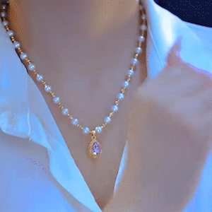 紫水晶榴蓮珍珠項錬鎖骨錬